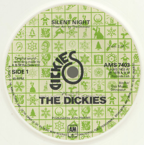 The Dickies : Silent Night (7", Single, Whi)