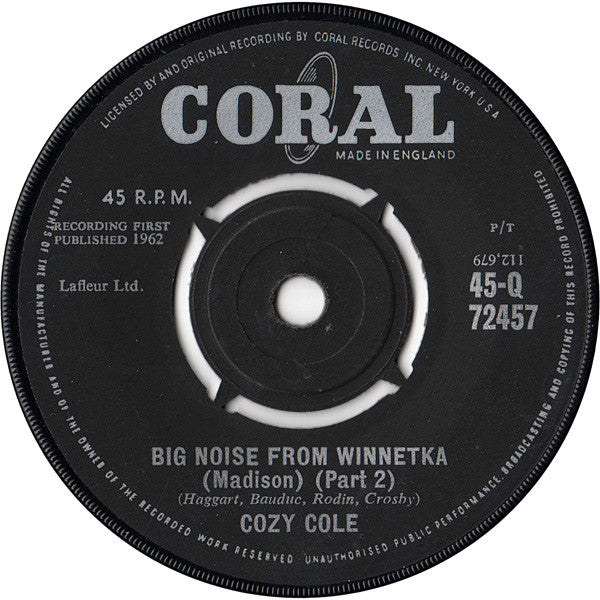 Cozy Cole : Big Noise From Winnetka (7", Single)