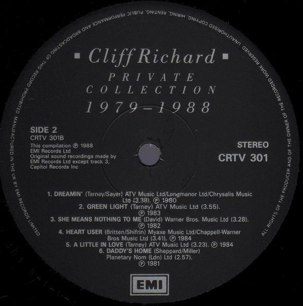 Cliff Richard : Private Collection (1979 - 1988) (2xLP, Comp)