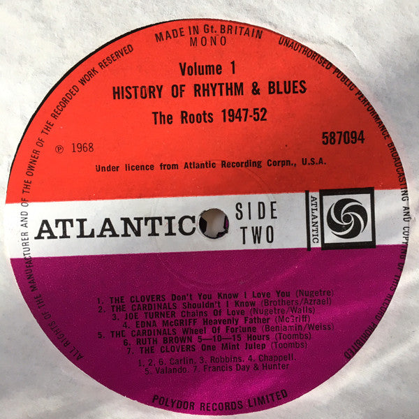Various : History Of Rhythm & Blues Volume 1: The Roots 1947-52 (LP, Comp, Mono)