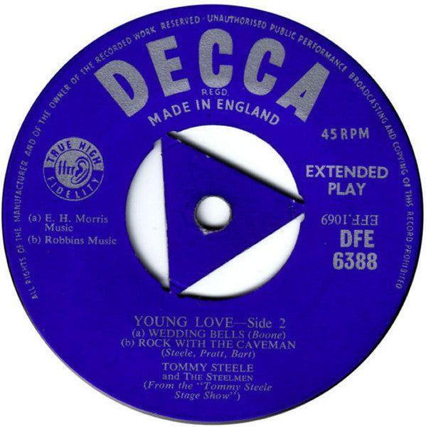 Tommy Steele And The Steelmen : Young Love (7", EP, Tri)