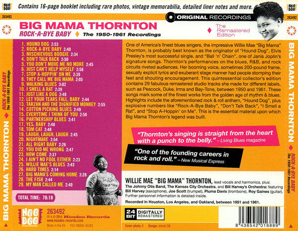 Big Mama Thornton : Rock-A-Bye Baby (The 1950-1961 Recordings) (CD, Comp, RM)