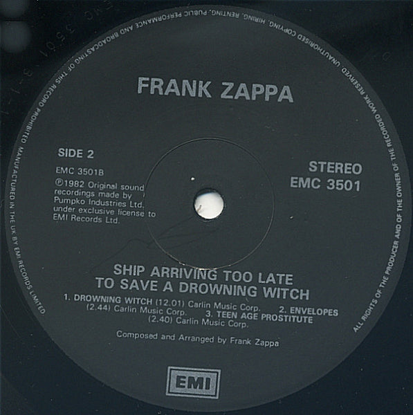 Zappa* : Ship Arriving Too Late To Save A Drowning Witch (LP, Album, RE, RM)