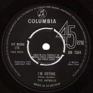 The Animals : I'm Crying (7", Single)