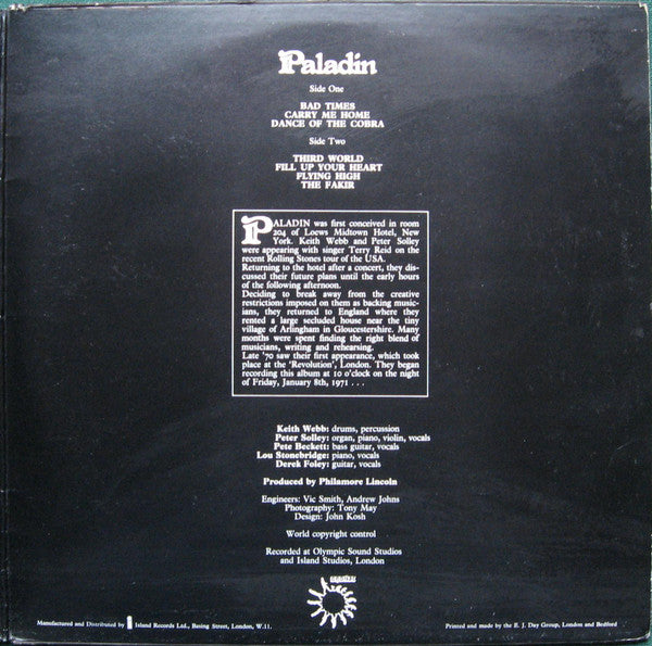 Paladin : Paladin (LP, Album, Gat)