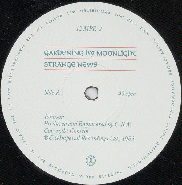 Gardening By Moonlight : Strange News (12", Single)