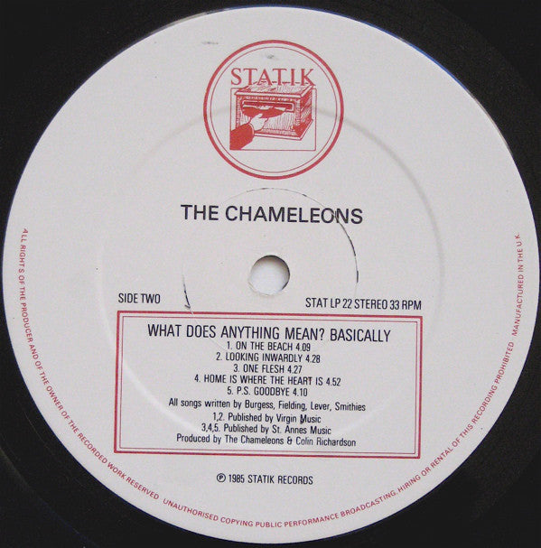 The Chameleons - What Does Anything Mean? Basically (LP, Album, Ltd, Gat)  (Very Good Plus (VG+))
