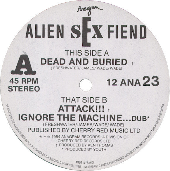 Alien Sex Fiend : Dead And Buried (12", Single)