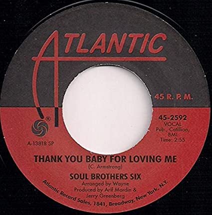 Soul Brothers Six - Thank You Baby For Loving Me/I'll be loving you